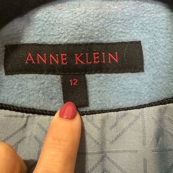 Vintage Anne Klein Sky Blue Coat- Wool and Cashmere Blend - Size 12 - Picture 3 of 3